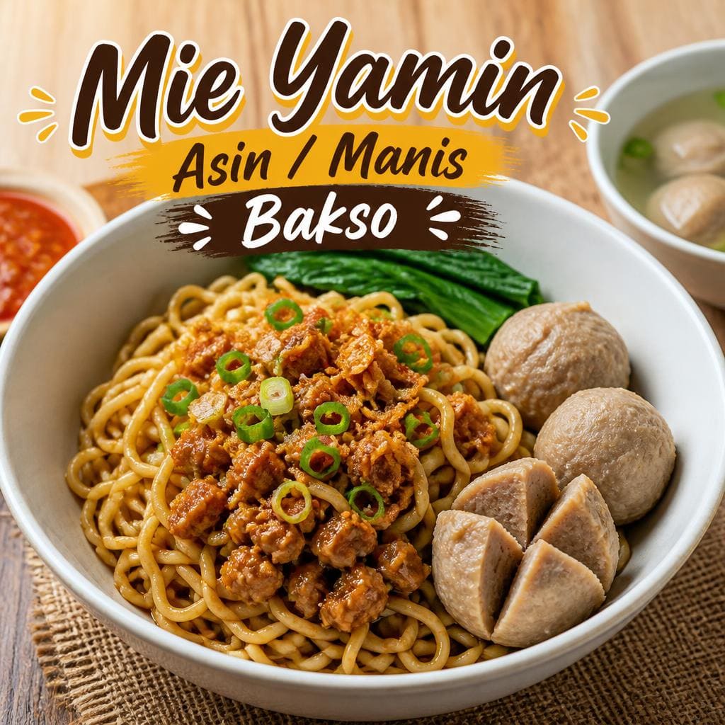 Mie Yamin Asin Manis Bakso dari Bakso Lapangan Tembak Senayan